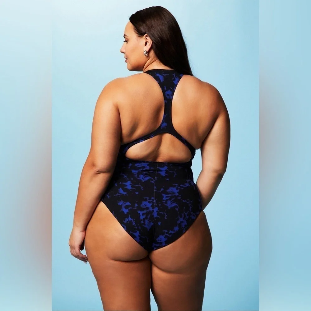 Fabletics High Tide Zip-Front One-Piece Swimsuit Sz XL